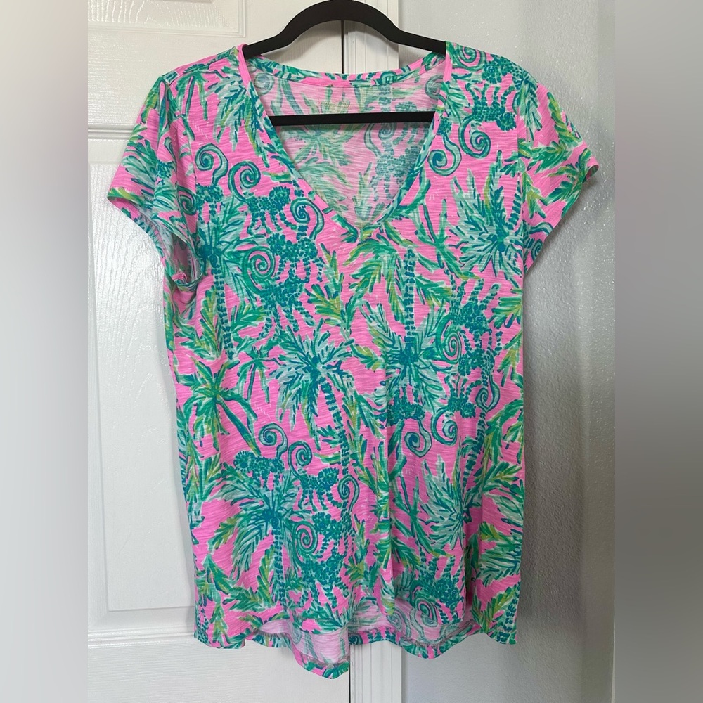 Lilly Pulitzer Etta V-Neck Top in Hangin Around Monkey